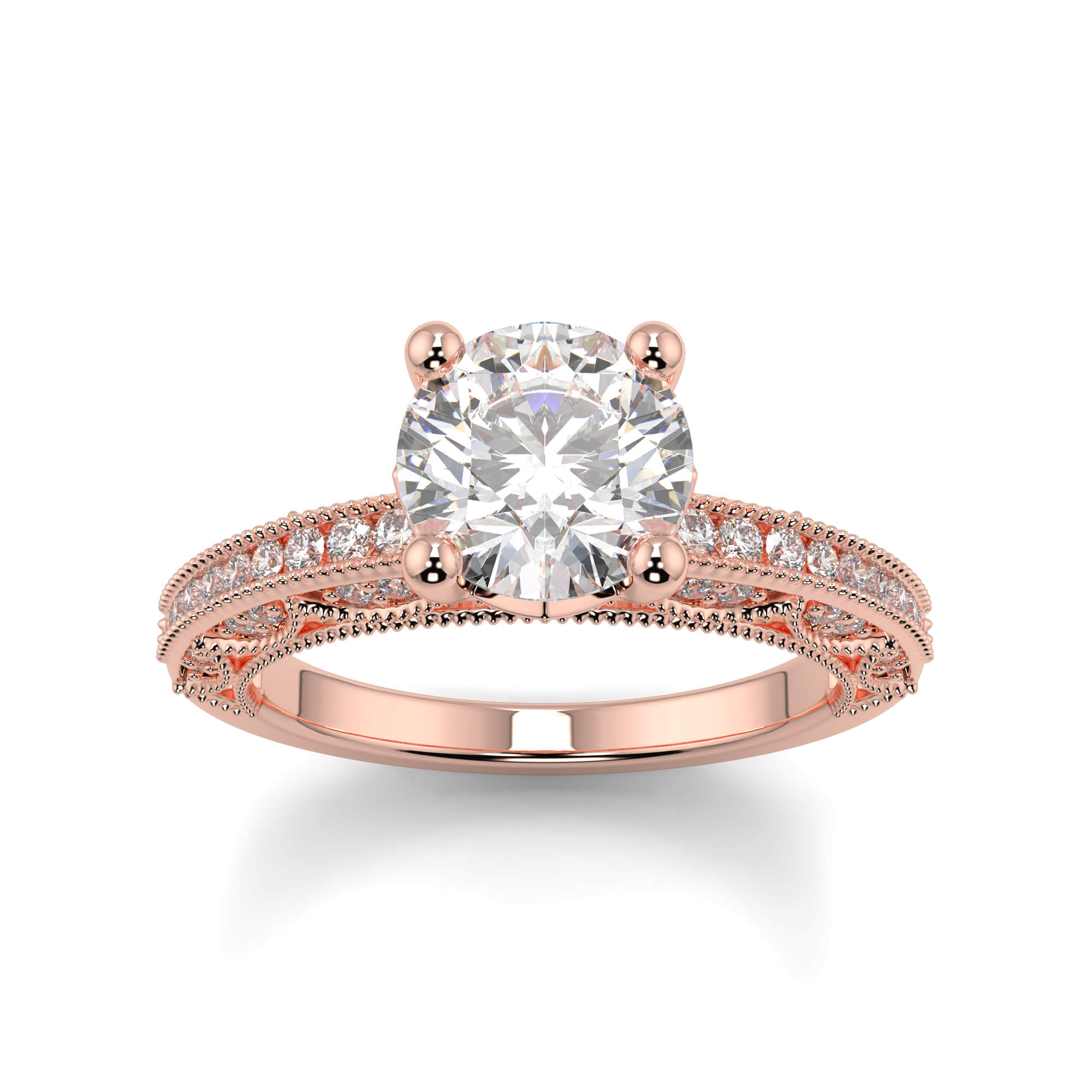 RG210139-RD-ROSE-ROUND-A Solitaire Diamond Ring