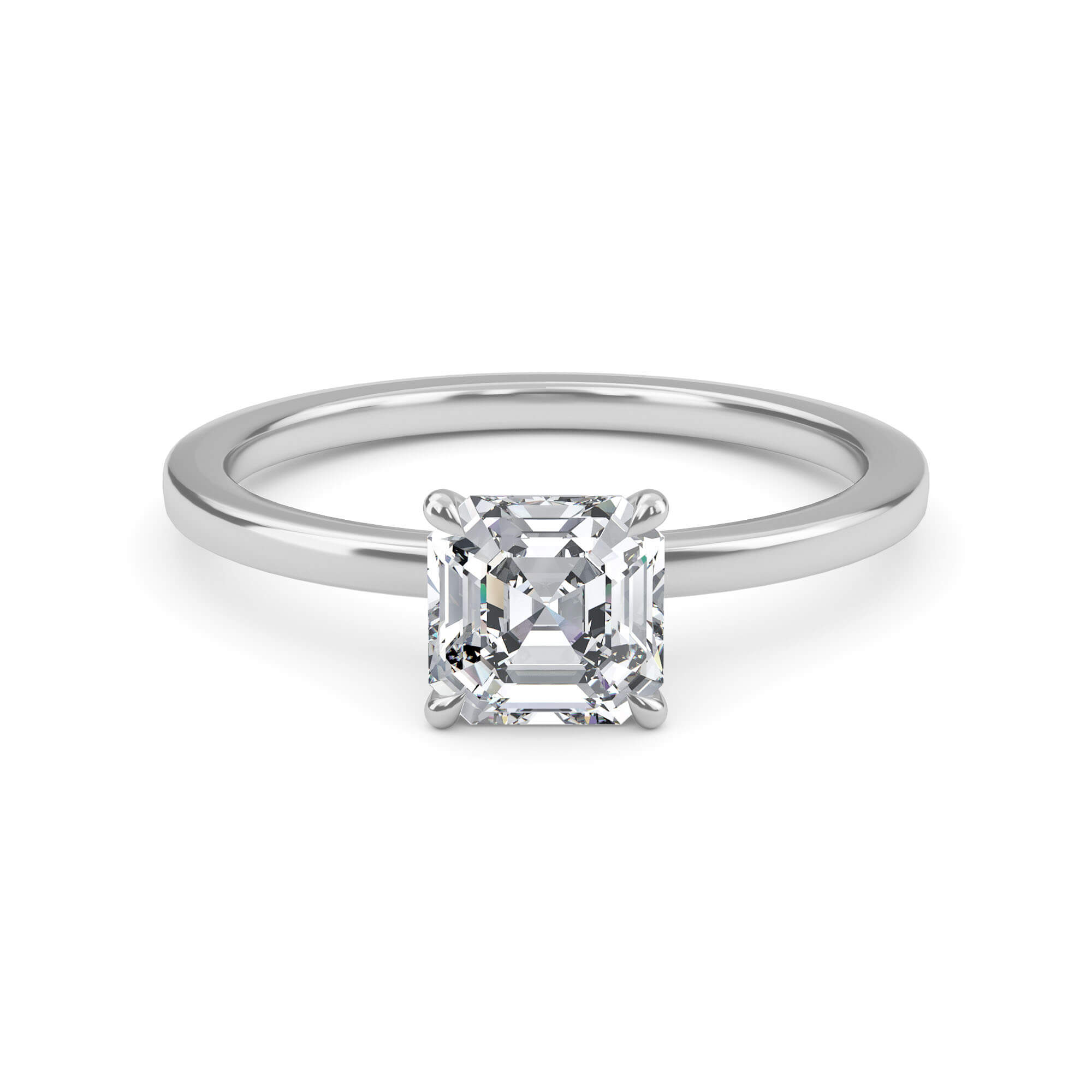 RG210165-AS-WHITE-ASSCHER-C Gold Ring