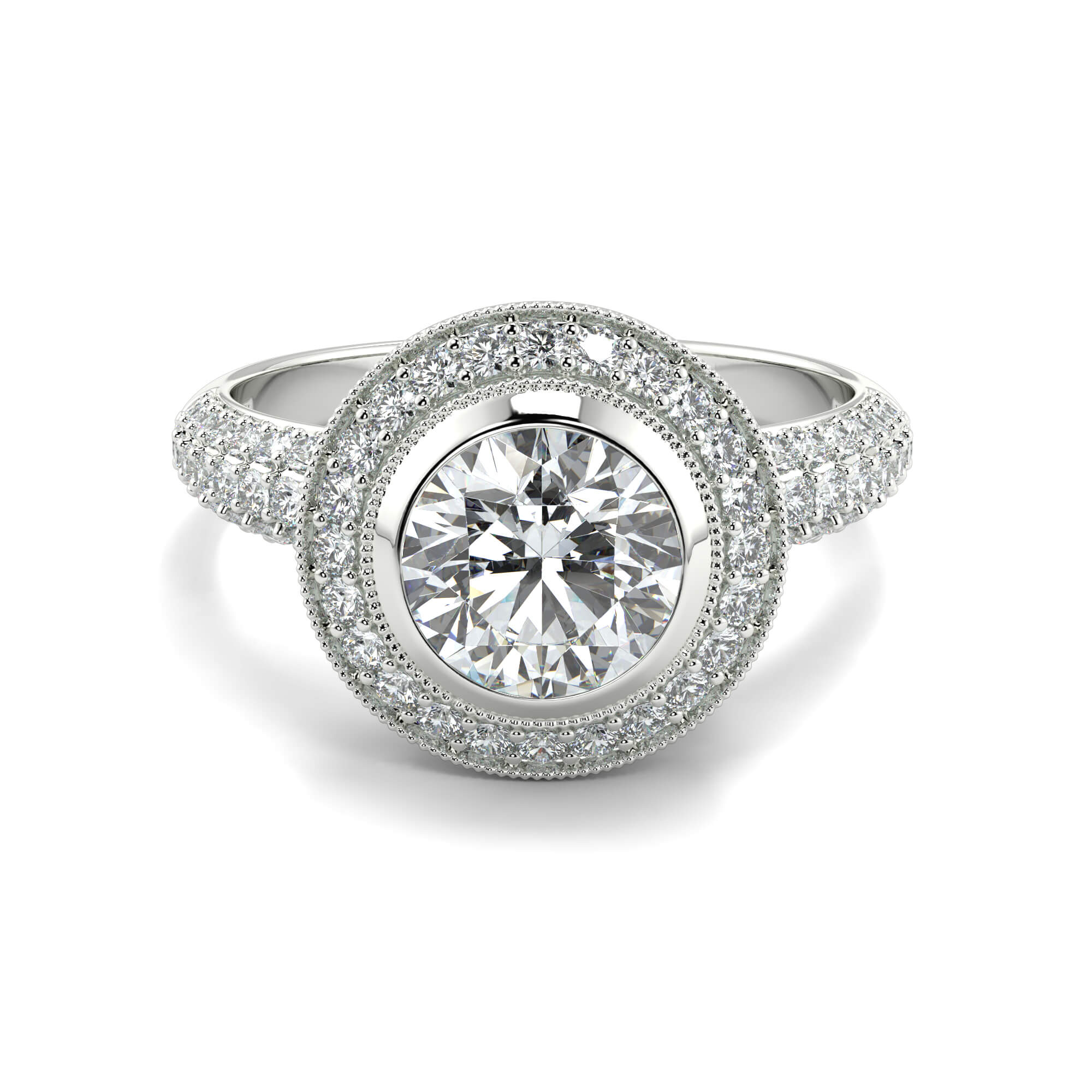 RG210116-RD-WHITE-ROUND-C Bezel Set Ring