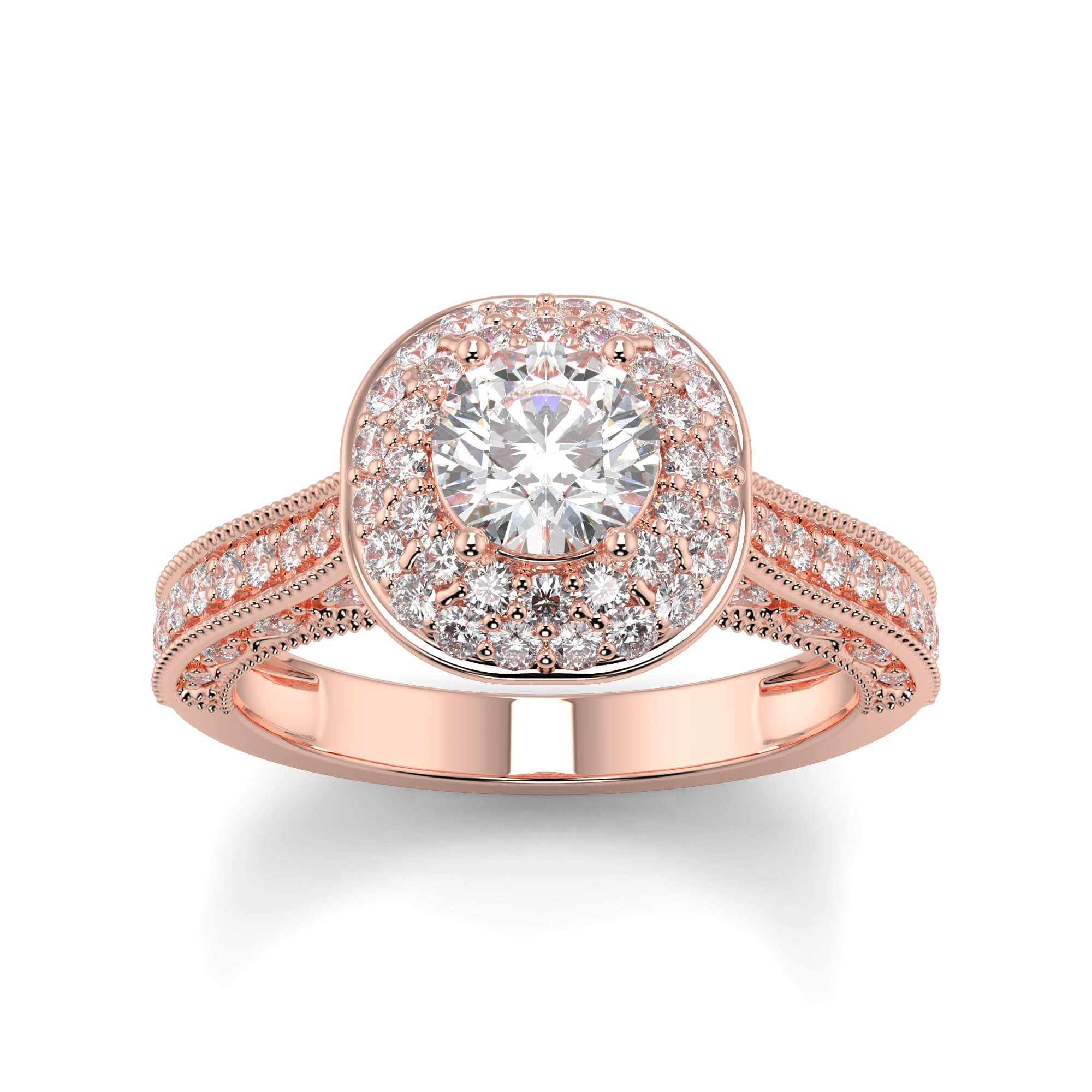 RG210121-RD-ROSE-ROUND-A Double Halo Diamond Ring