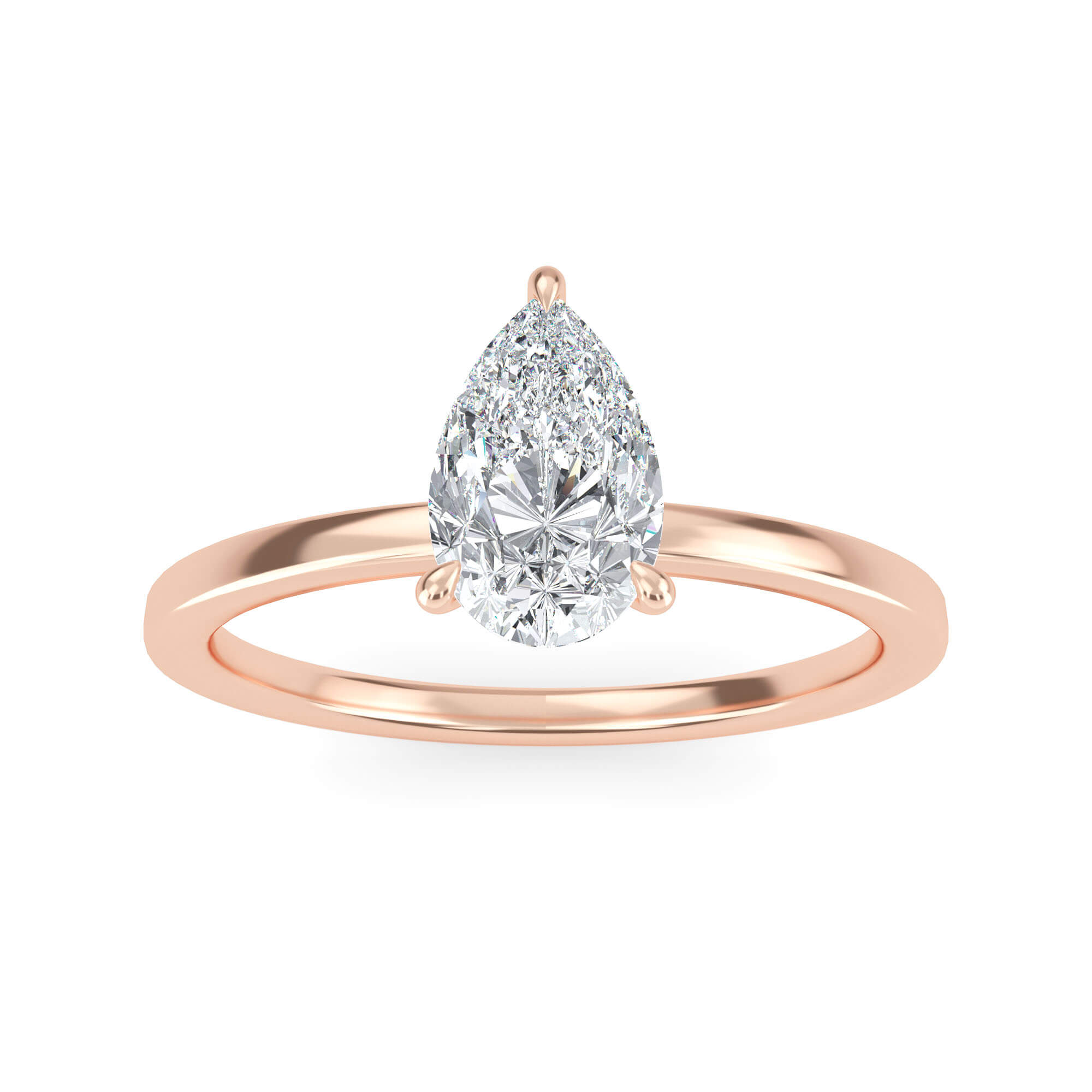 RG210165-PS-ROSE-PEAR-A Rose Gold Ring