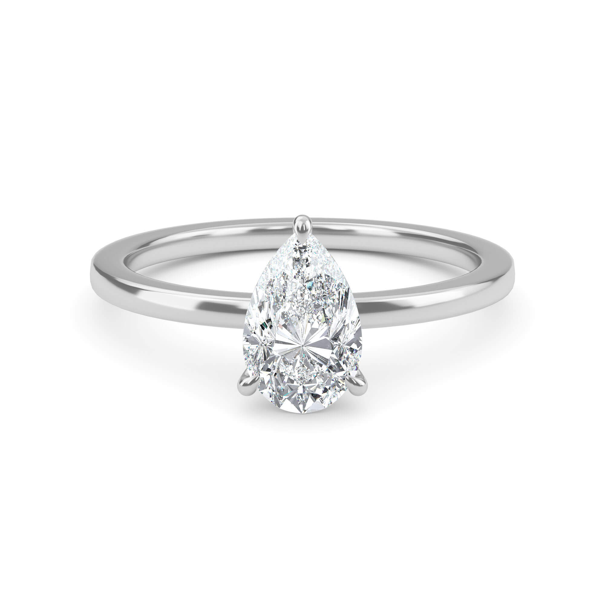 RG210165-PS-WHITE-PEAR-C Solitaire Ring