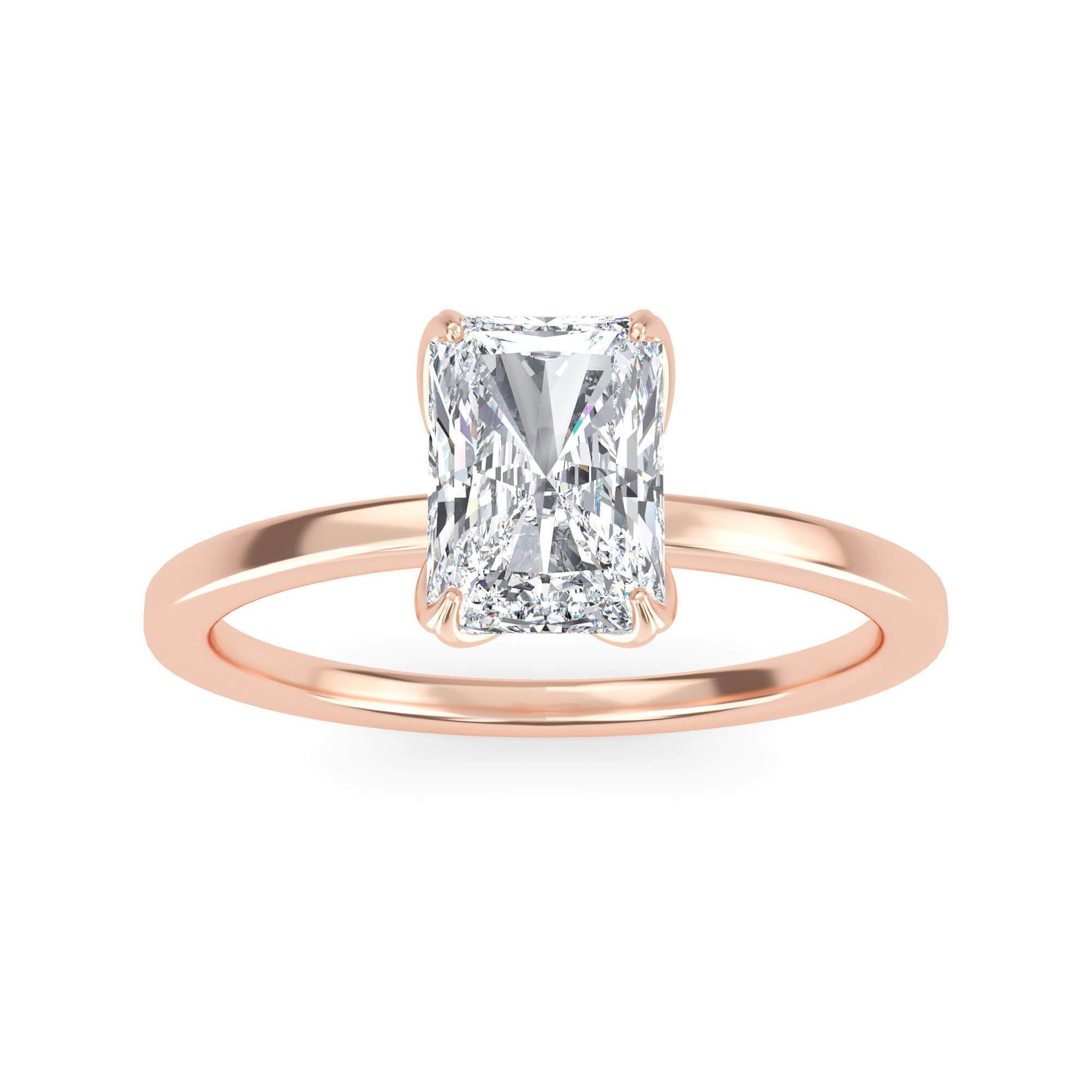 RG210169-RA-ROSE-RADIANT-A Rose Gold Ring