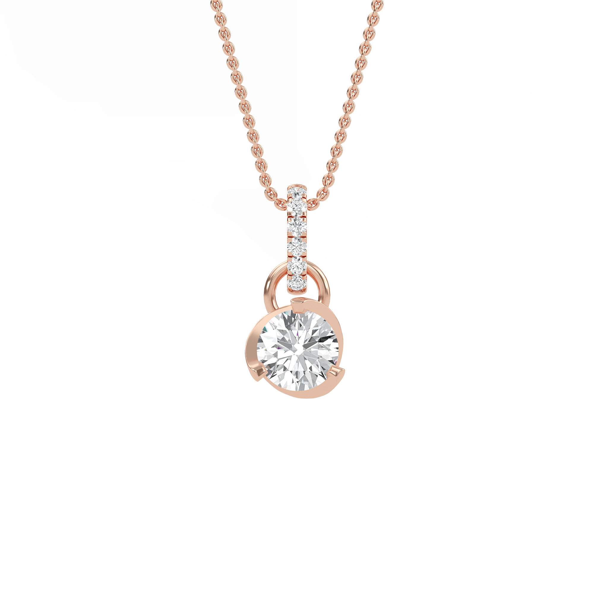 PD210030-RD-ROSE-ROUND-A Rose Gold Pendant