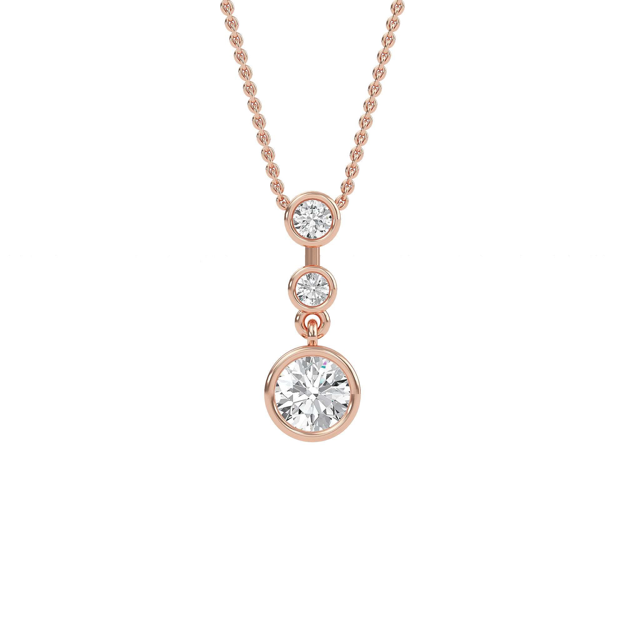 PD210041-RD-ROSE-ROUND-A Rose Gold Pendant