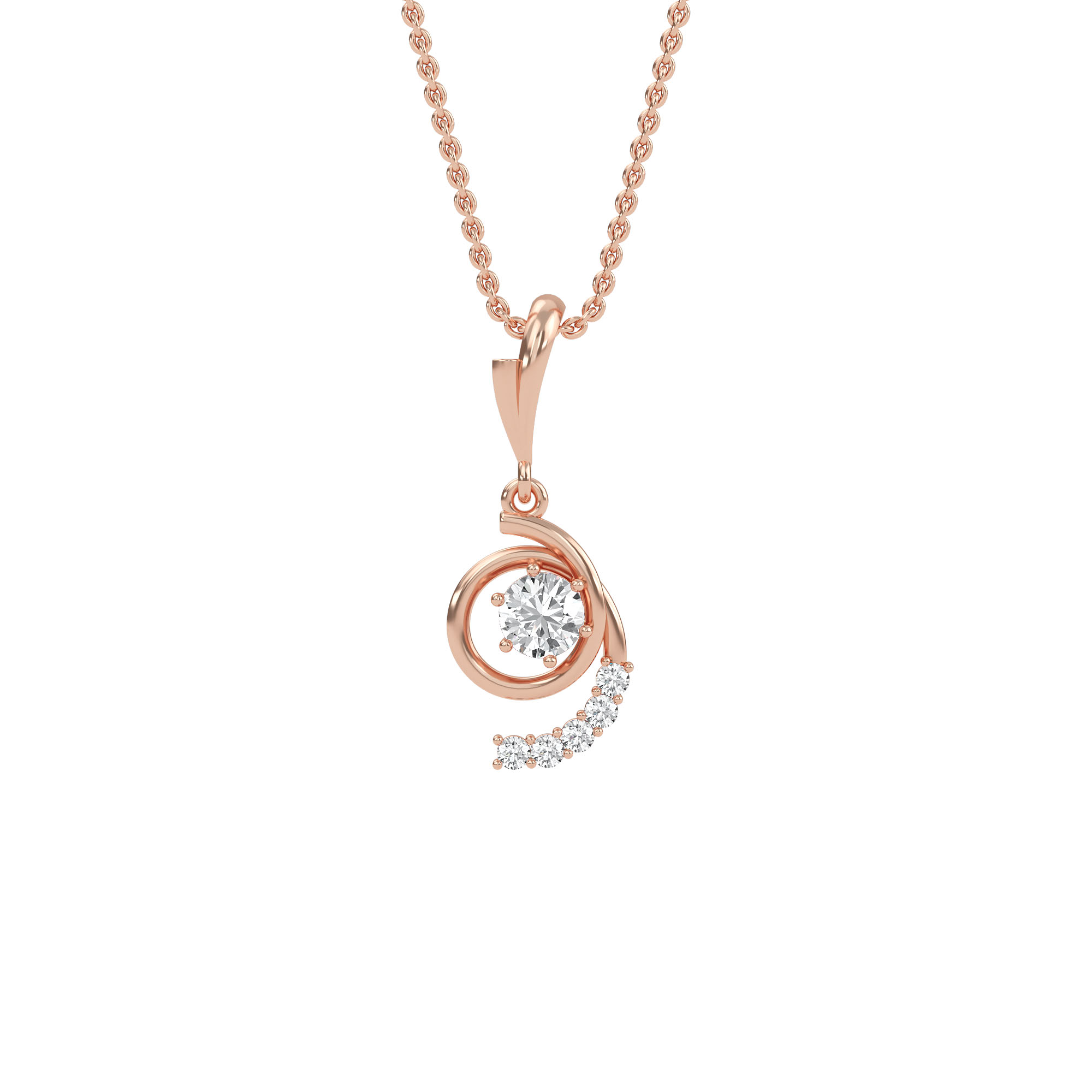 PD210043-RD-ROSE-ROUND-A Rose Gold Pendant