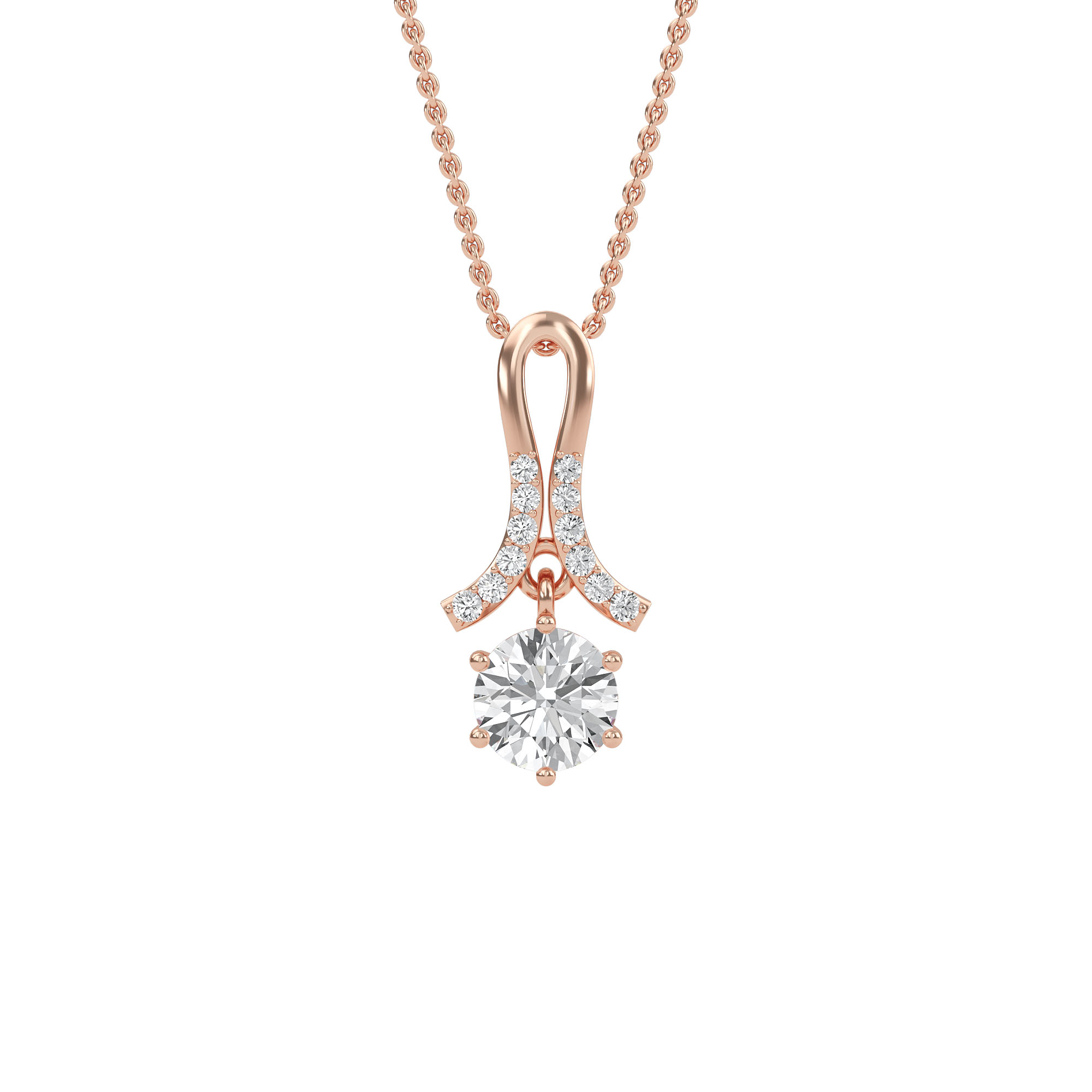 PD210052-RD-ROSE-ROUND-A Rose Gold Pendant