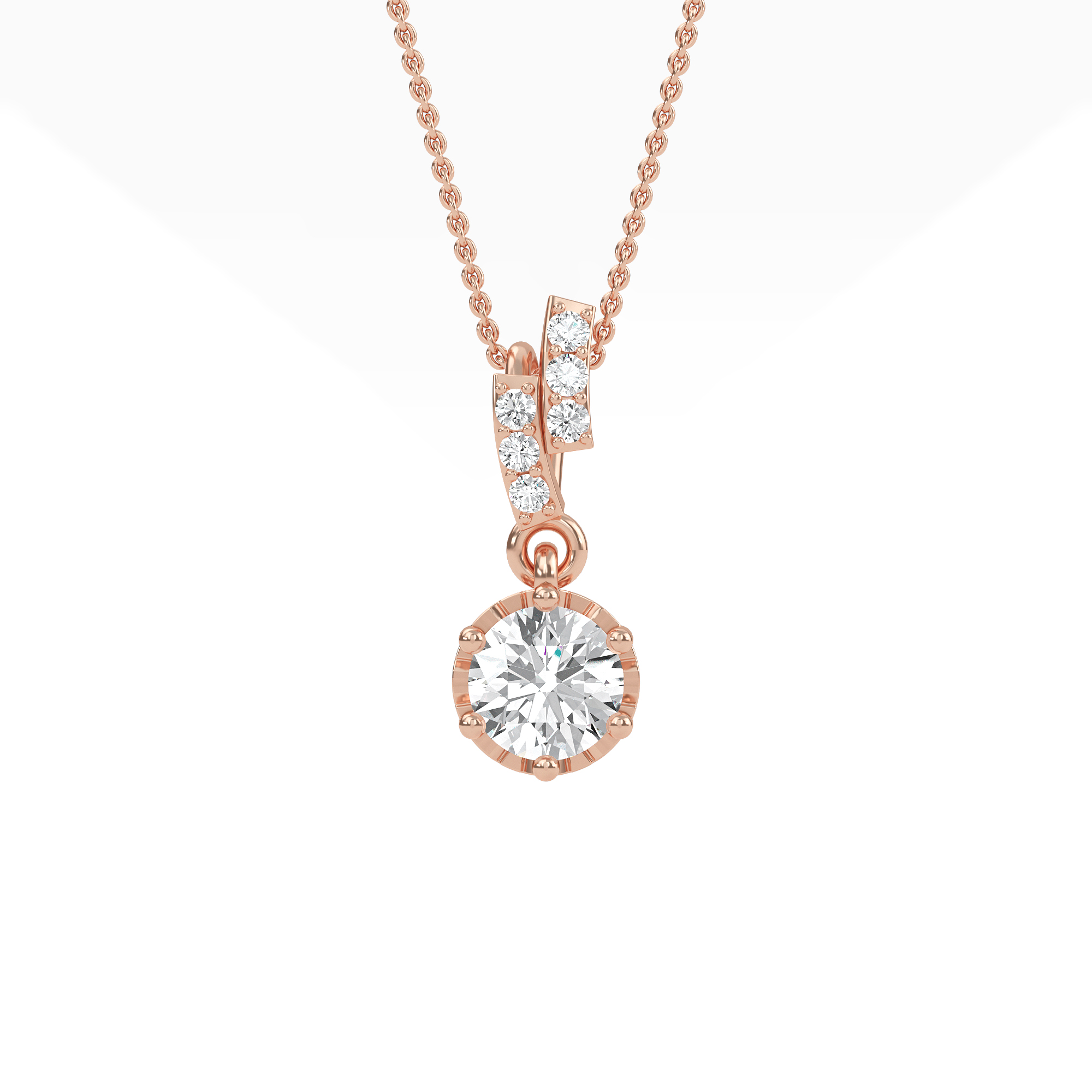 PD210054-RD-ROSE-ROUND-A Rose Gold Pendant