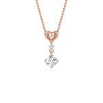 Heart Shape Bail Diamond Solitaire Pendant