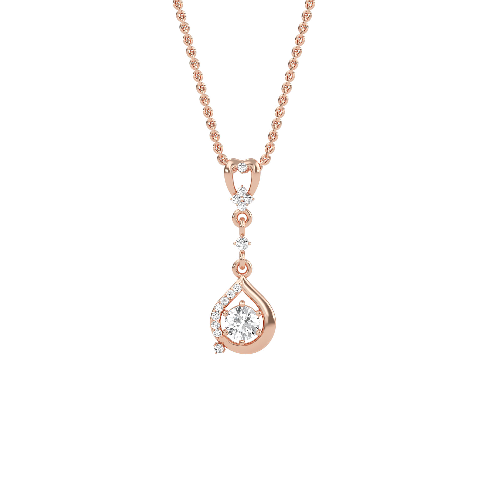 PD210059-RD-ROSE-ROUND-A Rose Gold Pendant