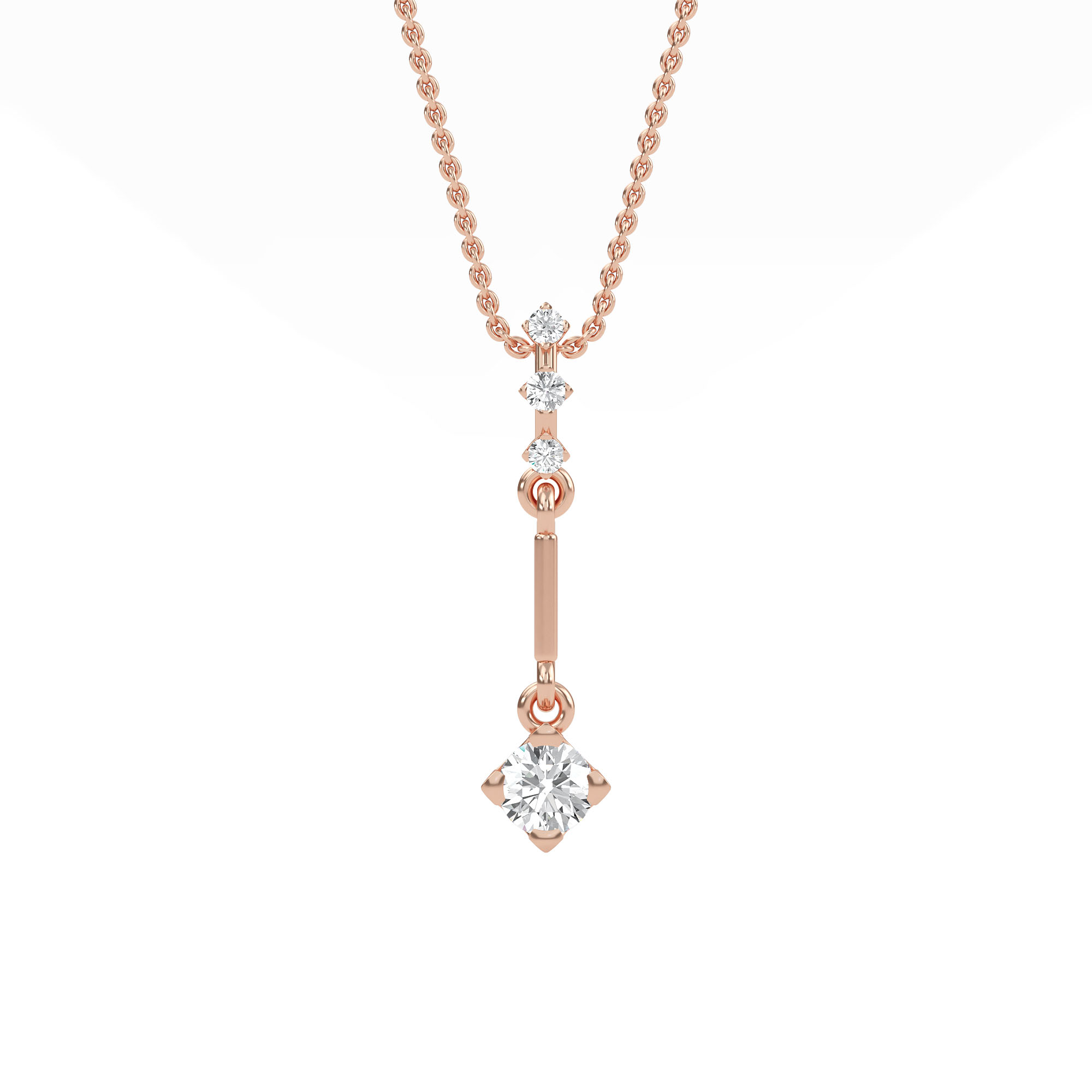 PD210061-RD-ROSE-ROUND-A Rose Gold Pendant