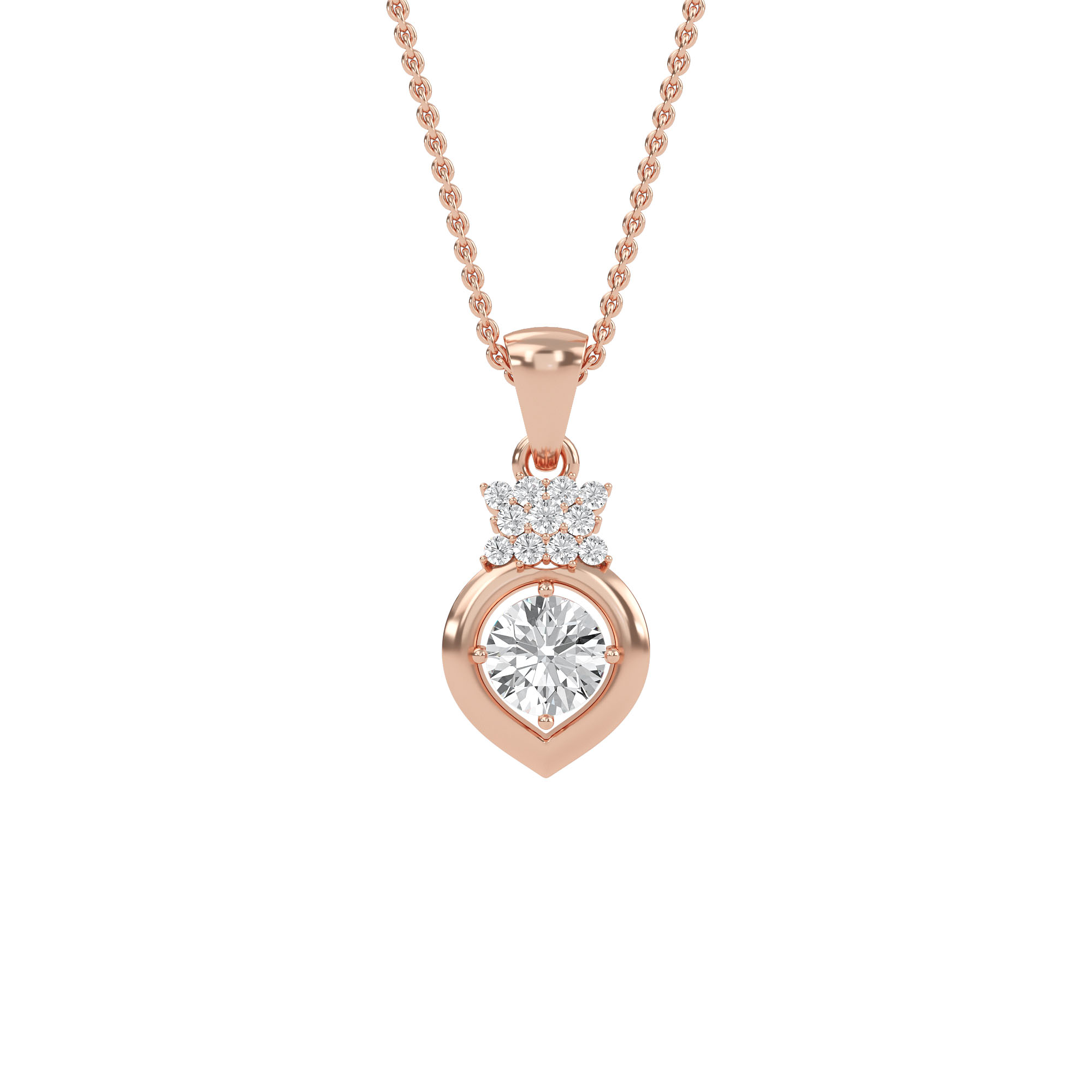 PD210070-RD-ROSE-ROUND-A Rose Gold Pendant
