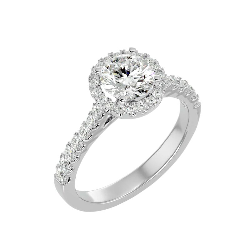Solitaire Halo Diamond Ring